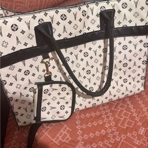 SOLD Stylish Black and White Tote Bag